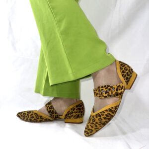 Scarpe basse in pelle leopardata Paolina artigianale