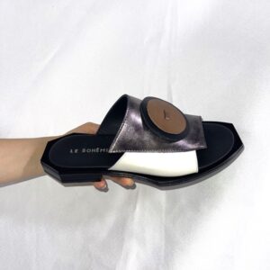 Scarpe sandali bassi in pelle Zoe artigianale