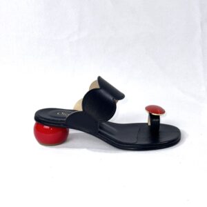 Scarpe  gioiello rosso in pelle Caraibi  artigianale tacco 3cm