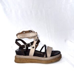 Sandali marroni in vera pelle in stile A.S.98 Gaga artigianale