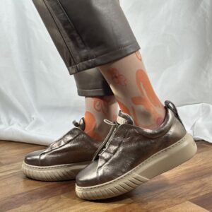 Sneakers bronzo in pelle da donna Soffio artigianale