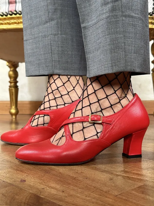 Dècolletè rosse unica irrepetibile Marylin tacco 5 - immagine 3